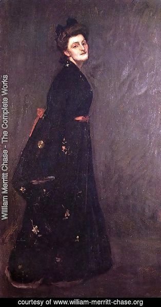 William Merritt Chase - The Black Kimono
