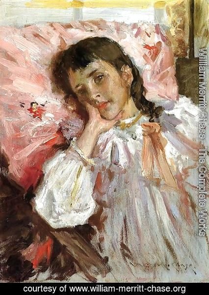 William Merritt Chase - Tired (or Portrait of the Artist's Daughter)