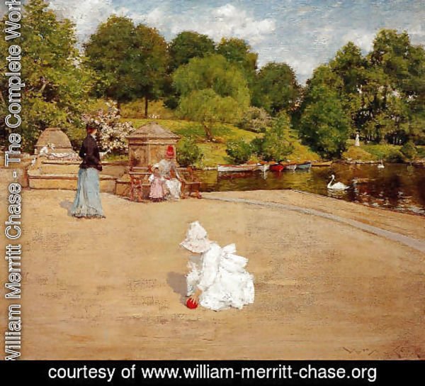 William Merritt Chase - A Bit of the Terrace aka Early Morning Stroll