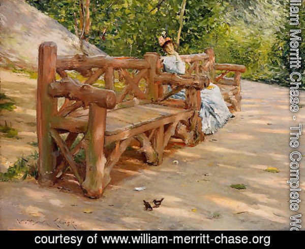 William Merritt Chase - Park Bench (or An Idle Hour in the Park - Central Park)