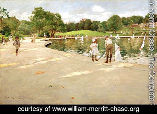 William Merritt Chase - The Lake for Miniature Yachts (or Central Park)