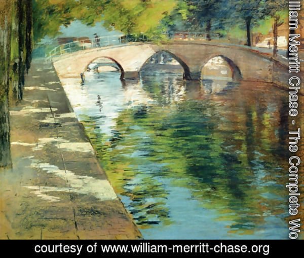 William Merritt Chase - Reflections (or Canal Scene)