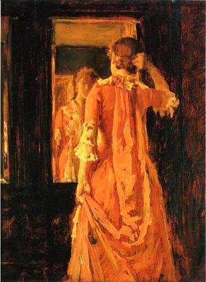 William Merritt Chase - Young Woman Before a Mirror