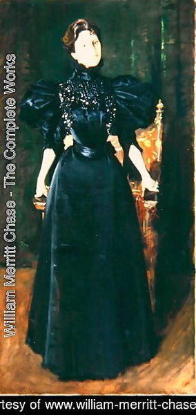 William Merritt Chase - Portrait of a Lady in Black, c.1895