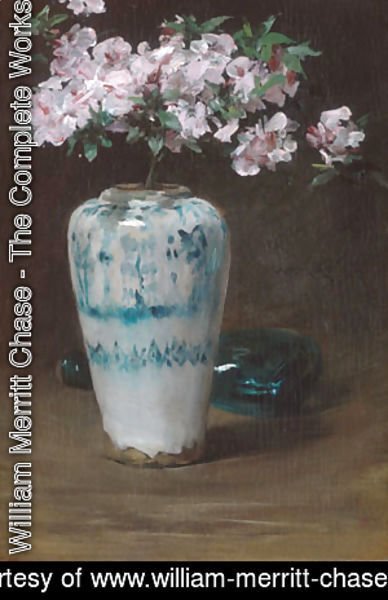 William Merritt Chase - Pink Azalea Chinese Vase 1880