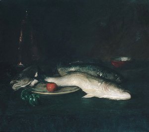 William Merritt Chase - Still Life Fish 1908