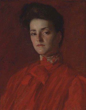 William Merritt Chase - A Lady in Red