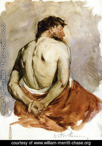 William Merritt Chase - Back of a Male Figure