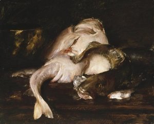 William Merritt Chase - Still Life, Fish