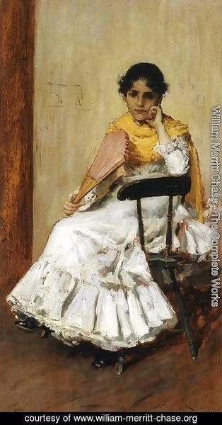 William Merritt Chase - A Spanish Girl Aka Portrait Of Mrs  Chase In Spanish Dress