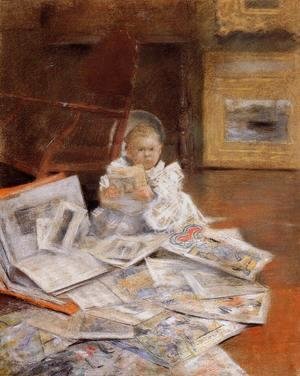William Merritt Chase - Child With Prints
