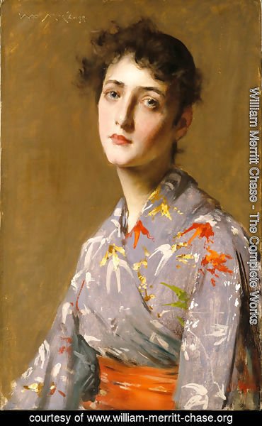 William Merritt Chase - Girl In A Japanese Kimono