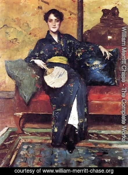 William Merritt Chase - The Blue Kimono