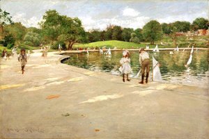 William Merritt Chase - The Lake for Miniature Yachts (or Central Park)