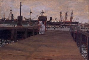 William Merritt Chase - Woman on a Dock