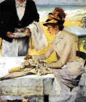 William Merritt Chase - Ordering Lunch by the Seaside