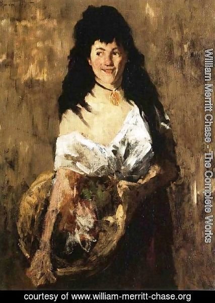 William Merritt Chase - Woman with a Basket