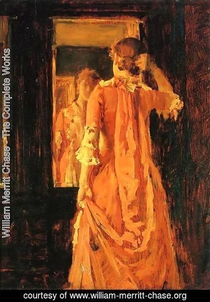 William Merritt Chase - Young Woman Before a Mirror