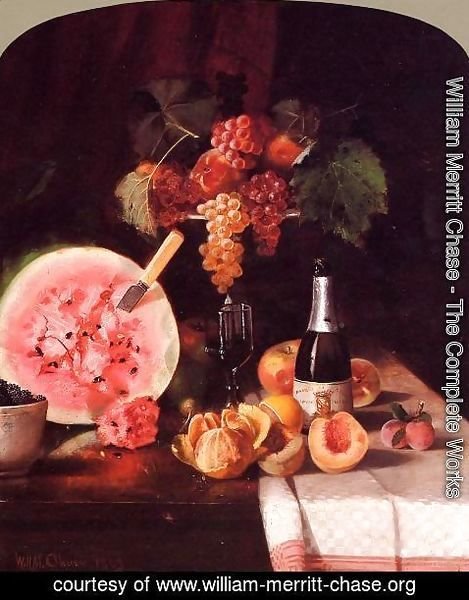 William Merritt Chase - Still Life with Watermelon