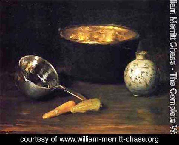 William Merritt Chase - Still Life with Pepper and Carrot