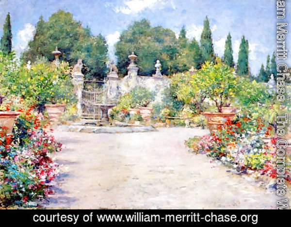 William Merritt Chase - An Italian Garden