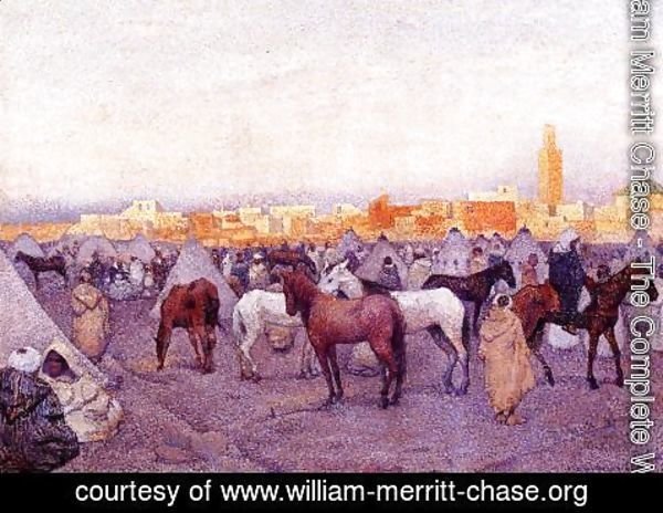 William Merritt Chase - Encampment near a Moroccan Village  1888