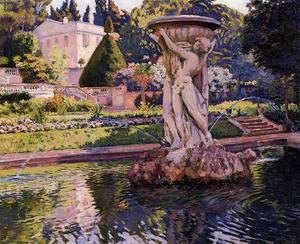 William Merritt Chase - Garden with Villa and Fountain 1924