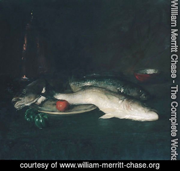 William Merritt Chase - Still Life Fish 1908