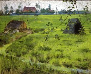 William Merritt Chase - A Bit of Holland Meadows (aka A Bit of Green in Holland)