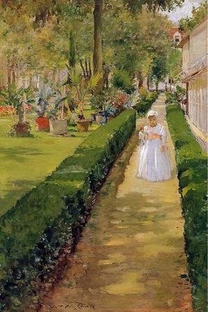 William Merritt Chase - Child On A Garden Walk