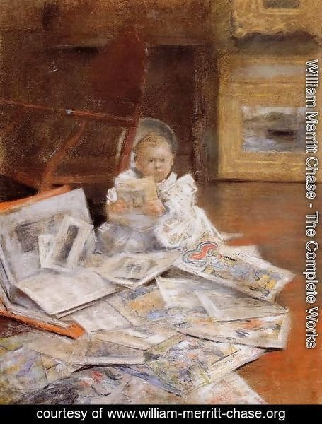 William Merritt Chase - Child With Prints