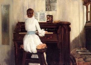 William Merritt Chase - Mrs  Meigs At The Piano Organ