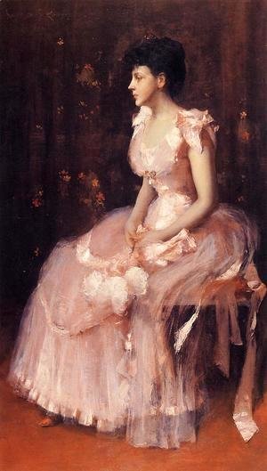 William Merritt Chase - Portrait Of A Lady In Pink